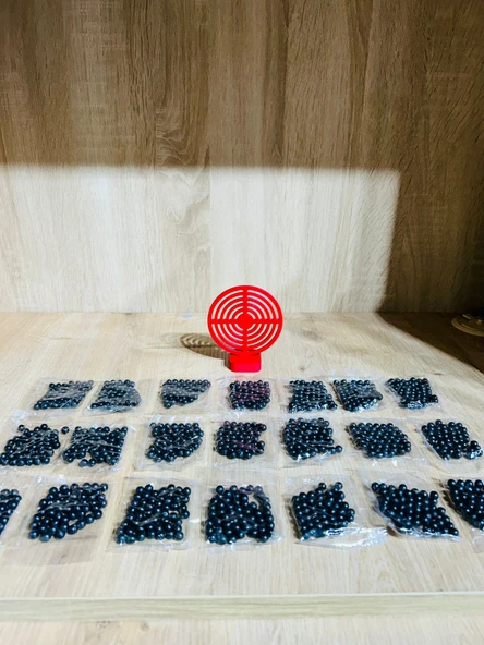 Hedef 9 cm Kırmızı Renk + 21 Paket Plastik Boncuk ürün görseli 1