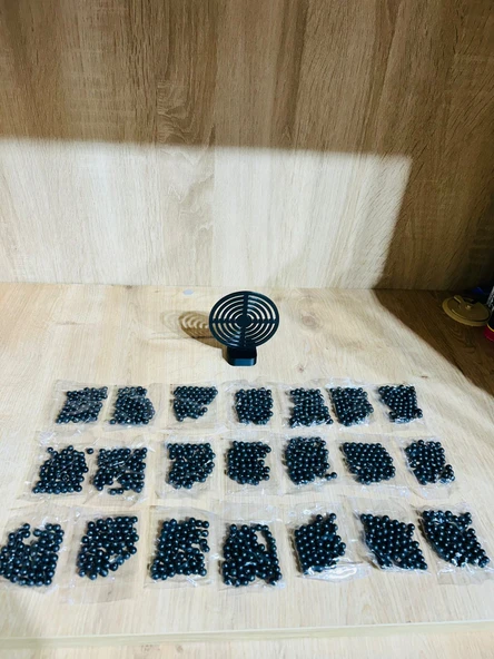 Hedef 9 cm Siyah Renk + 21 Paket Plastik Boncuk ürün görseli 1