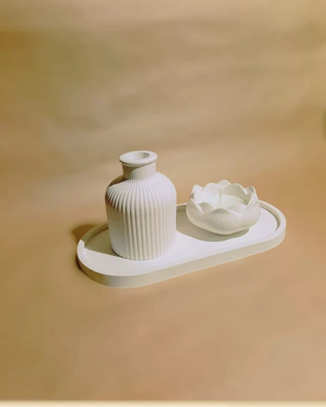 Minelly Linea Lotus Mumlu Set - Resim 2