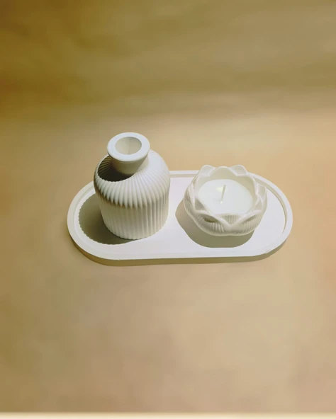 Minelly Linea Lotus Mumlu Set - Resim 5