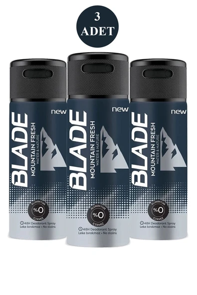 3 Adet Mountain Fresh Erkek Deodorant 150ml Leke Bırakmaz ürün görseli 1