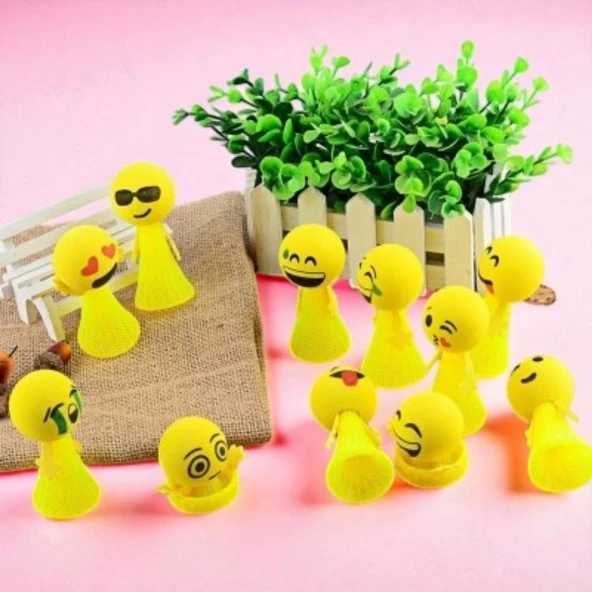 4 ADET RENKLİ UÇAN KAFALAR IŞIKLI ZIPLAYAN KAFALAR EMOJİ KAFALAR ürün görseli 1