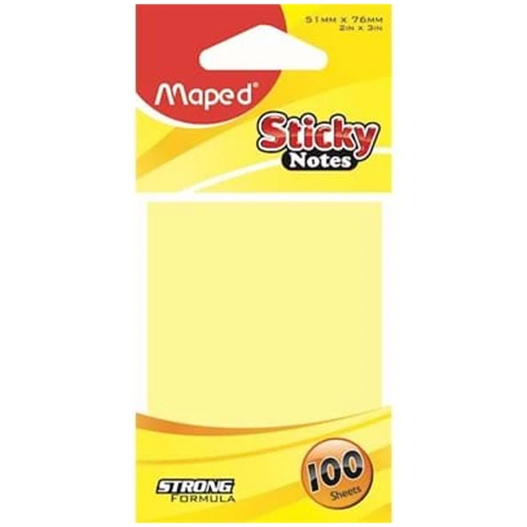Maped Yapışkanlı Not Kağıdı 100 LÜ 51x76 Karışık Renk  (1 Paket 15 Adet)758410 ürün görseli 1