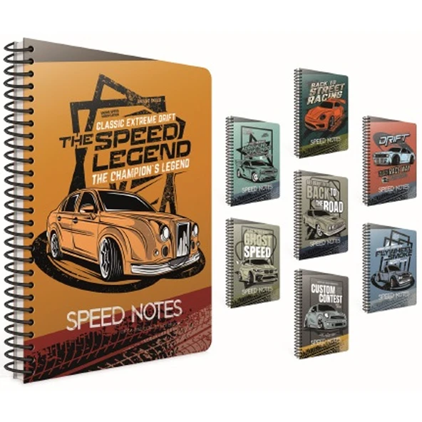 Gıpta Speed Notes Spiralli Karton Kapak Defter A4 80 Yp.Kareli ürün görseli 1