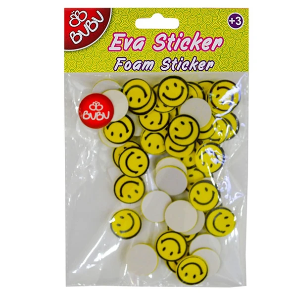 Bu-Bu Eva Sticker Gülen Yüz Küçük 12 Li Pvc BUBU-STS029 ürün görseli 1