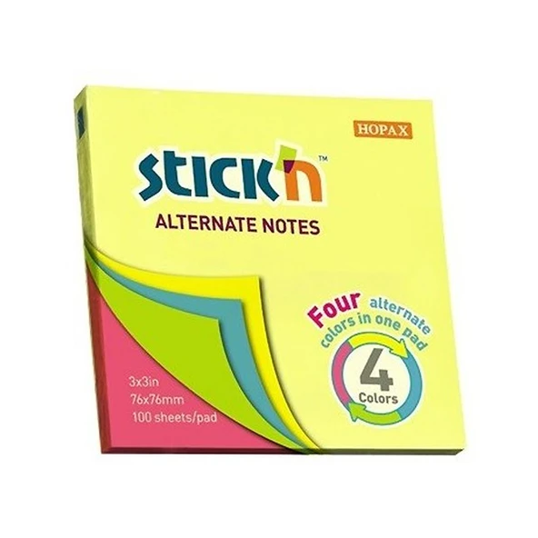 Gıpta Stickn Ypş. Not Kağ. Neon 4 Rnk 76x76 100 YP ürün görseli 1