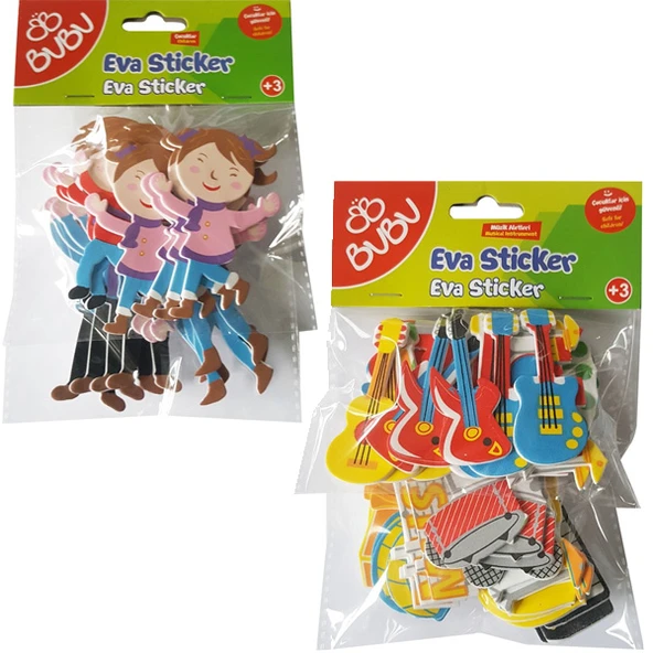 Bu-Bu 3D Eva Sticker Renkli Karışık 24 Lü BUBU-STS043 ürün görseli 1