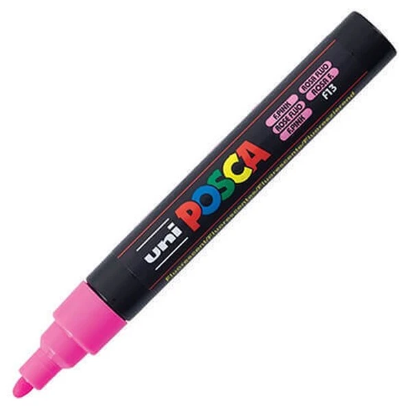 Uni-Ball Posca 1.8-2.5 Su Bazlı Poster Markörü F.Pembe N PC-5M ürün görseli 1
