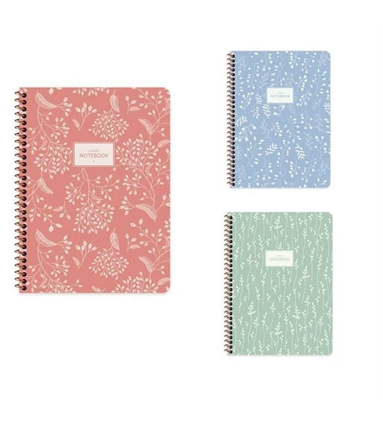 Keskin Color Defter Karton Kapak Spiralli Pastel Flora A6 80 YP Çiz. 384951-99 ürün görseli 1