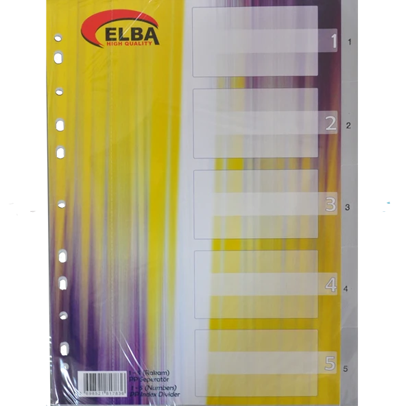 Bafix Seperatör 1-5 Rakamlı Plastik A4 ürün görseli 1