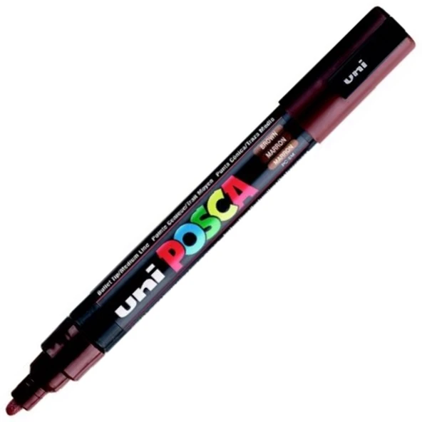 Uni-Ball Posca 1.8-2.5 Su Bazlı Poster Markörü Kahverengi PC-5M ürün görseli 1