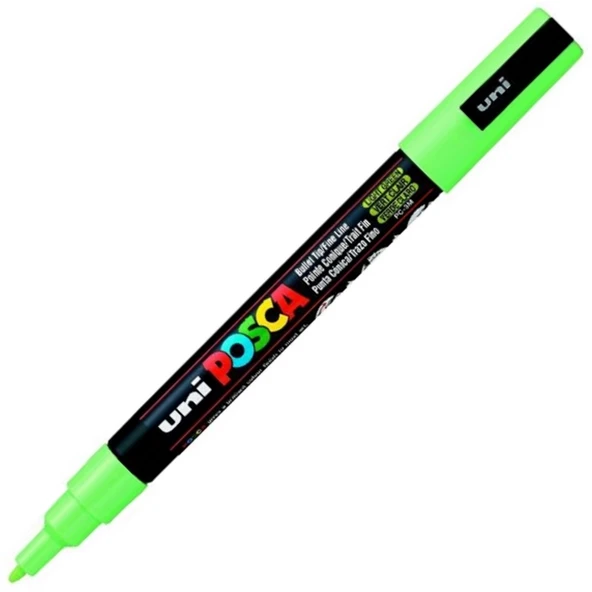 Uni-Ball Posca 0.9-1.3 Su Bazlı Poster Markörü A.Yeşil PC-3M ürün görseli 1