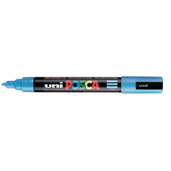 Uni-Ball Markör Boyama Posca Su Bazlı Poster 1.8-2.5 MM Açık Mavi PC-5M ürün görseli 1