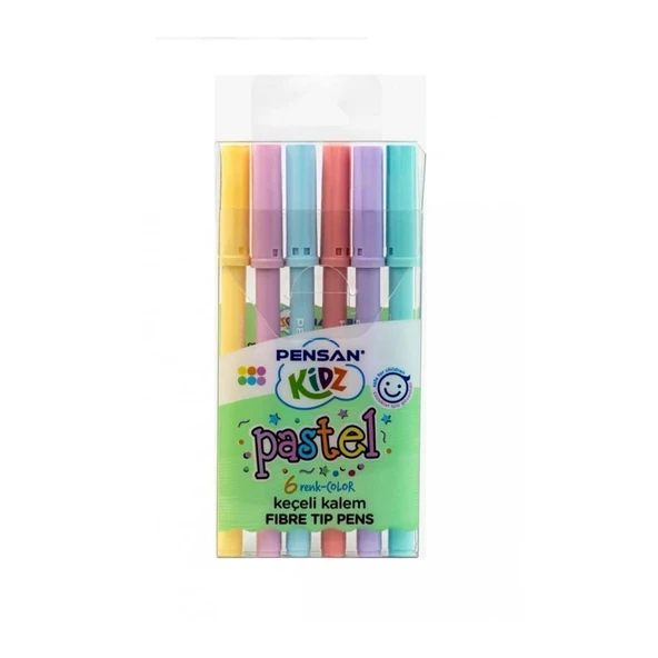 Pensan Keçeli Kalem 6 Renk Pastel Kesik Uç 99096 ürün görseli 1