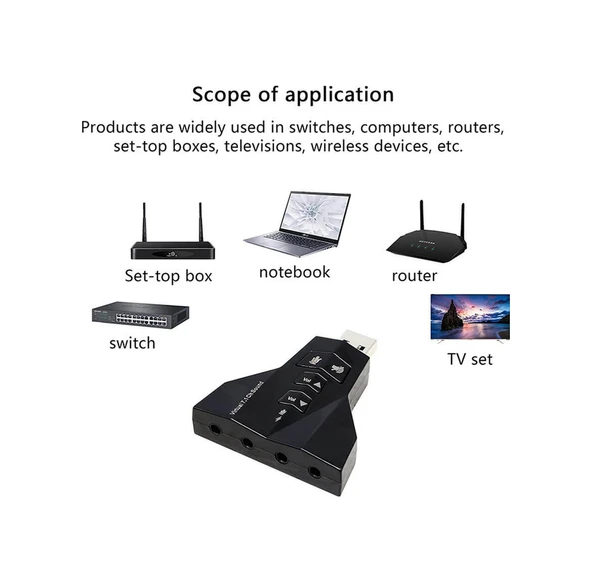 Wozlo 7.1 Virtual Sound 3D Usb Ses Kartı - Resim 4