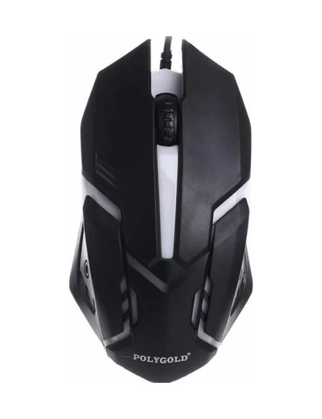 Owwotech Polygold OW-883 Işıklı Kablolu Oyuncu Mouse Siyah ürün görseli 1