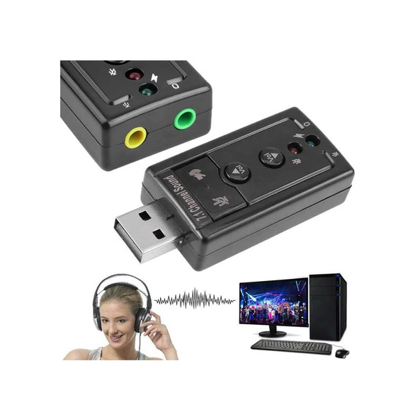 Wozlo 7.1 Virtual 3D USB Ses Kartı - Resim 3