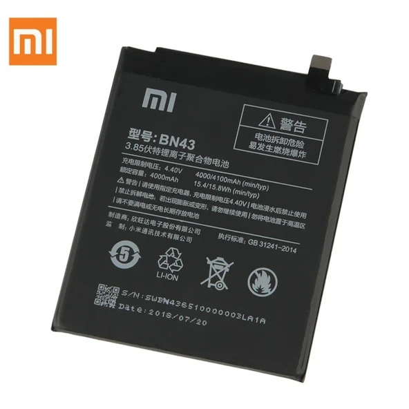 Xiaomi Redmi Note 4 / Note 4x BN43 Batarya Pil Orjinal ürün görseli 1