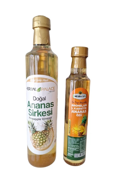 Ananas sirkesi 500 ml & Bromelian L Karnitin ananas özü 350 gr avantajlı ananas seti ürün görseli 1