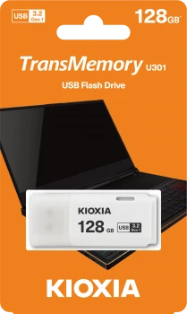 128GB USB3.2 GEN1 KIOXIA BEYAZ USB BELLEK LU301W128GG4 ürün görseli 1