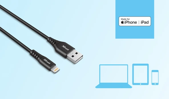 Trust Ndura Usb To Lıghtnıng Kablo 1M - Resim 3