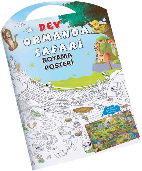 Ormanda Safari Dev Boyama Posteri - Resim 3