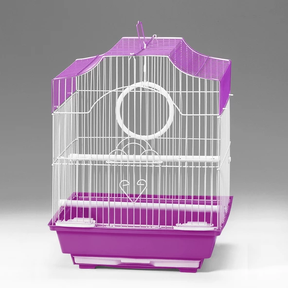 Qh Pet Kuş Kafesi 30x23x39 cm Mor  H89102-R Kanarya Muhabbet Kuşu için ürün görseli 1