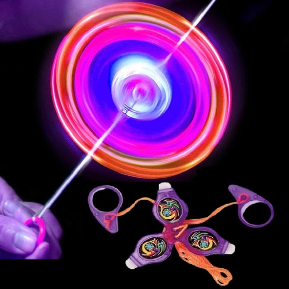 VIP RENKLİ LED IŞIKLI FIRFIR MOR FIRFIR YENİ NESİL IŞIKLI OYUNCAK PURPLE A PULL IT TO TOP SPİNİNG ürün görseli 1