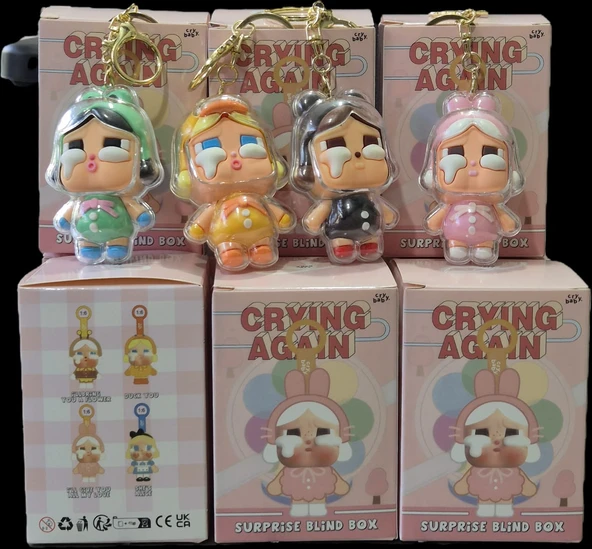CRYBABY Crying Again Series-Vinyl Face Plush Blind Box - Çanta Charm - Peluş Anahtarlık ürün görseli 1