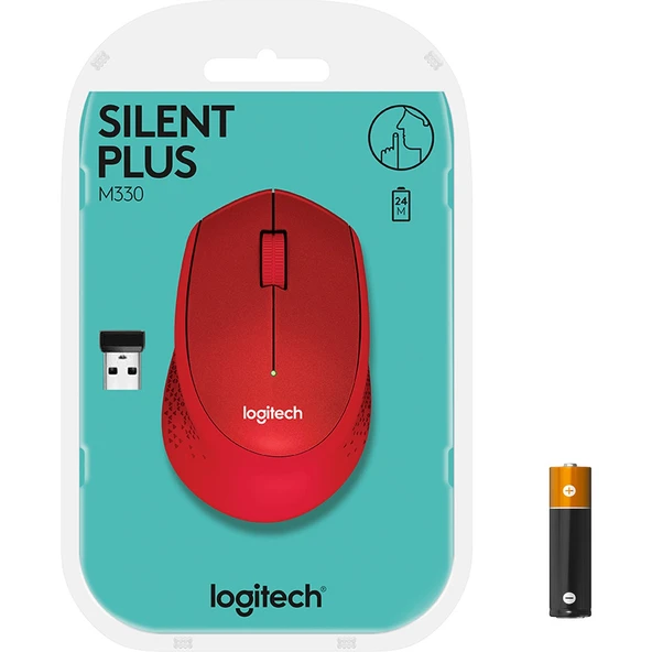 LOGITECH M330 1000DPI KIRMIZI MOUSE 910-004911 - Resim 7