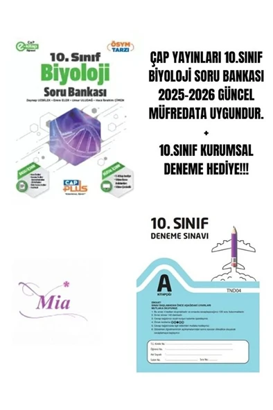 ÇAP YAYINLARI 10.SINIF BİYOLOJİ SORU BANKASI HEDİYELİ 2024 ürün görseli 1