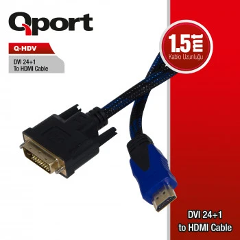 QPORT Q-HDV DVI TO HDMI 24+1 CONVERTER ÇEVİRİCİ ürün görseli 1