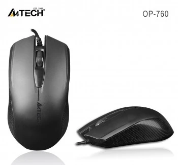 A4 TECH OP-760 USB SİYAH V-TRACK 1000 DPI MOUSE ürün görseli 1