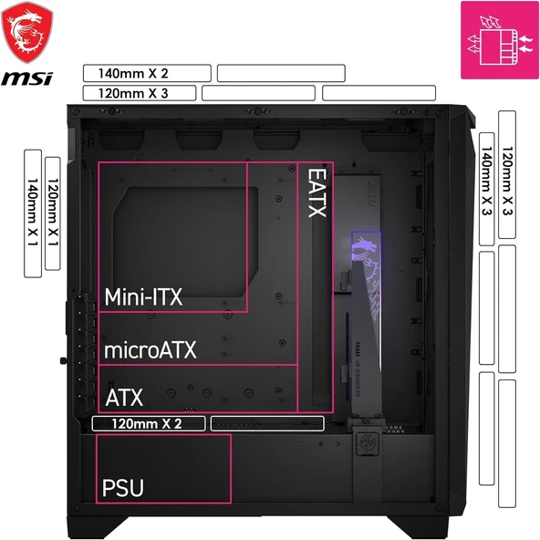 MSI MPG GUNGNIR 300R AIRFLOW KASA - Resim 4