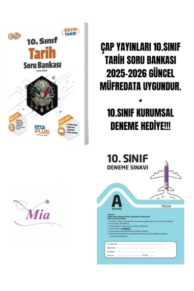 ÇAP YAYINLARI 10.SINIF TARİH SORU BANKASI HEDİYELİ ürün görseli 1