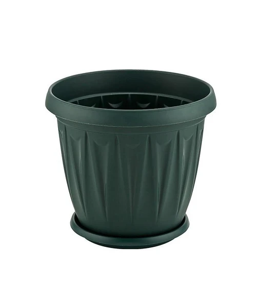 Omnipazar SY-5703 Plastik Ürgüp Tabaklı Saksı Takımı 3,5 lt Yeşil 6 Adet - Resim 3
