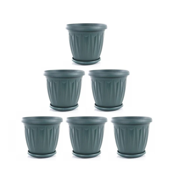 Omnipazar SY-5703 Plastik Ürgüp Tabaklı Saksı Takımı 3,5 lt Yeşil 6 Adet ürün görseli 1