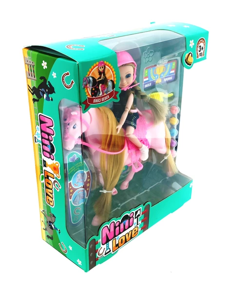 Nini Love Binici Bebek Pembe At - Resim 3
