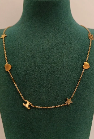Monalisa Home Lüks Gold Renk Figürlü Gösterişli  Kolye ürün görseli 1