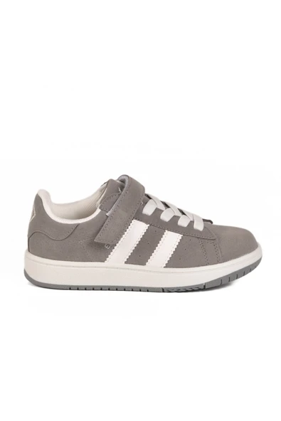 Gri Nubuk Cırtlı Erkek Çocuk Sneaker ürün görseli 1