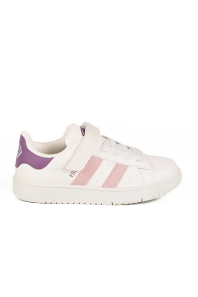 Beyaz Pudra Cırtlı Kız Çocuk Sneaker ürün görseli 1