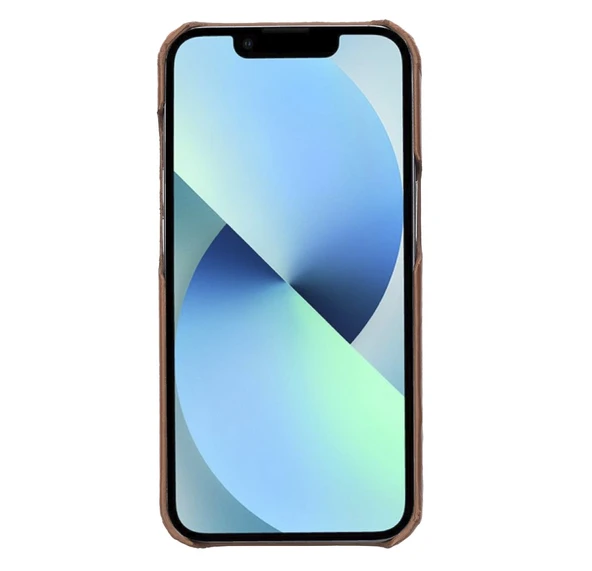 Apple iPhone 13 Pro Uyumlu Deri Arka Kapak UJ RST2EF Taba - Resim 2