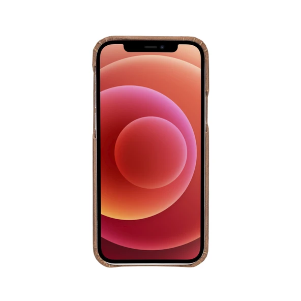 Apple iPhone 12 Pro Uyumlu Deri Arka Kapak F360 G2 Antik Kahve ürün görseli 1