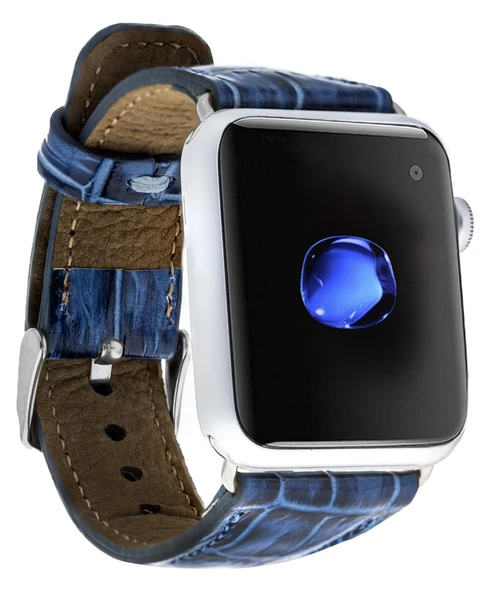 Apple Watch Uyumlu Deri Kordon 42-44-45mm Croco YK07 ürün görseli 1