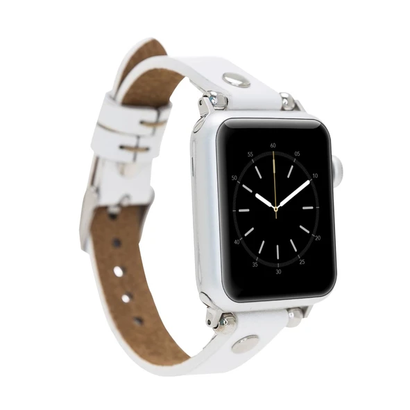 Apple Watch Uyumlu Deri Kordon 38-40-41mm ST F3 Beyaz ürün görseli 1