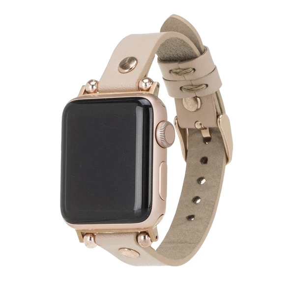 Apple Watch Uyumlu Deri Kordon 42-44-45mm RT ERC3 Bej ürün görseli 1