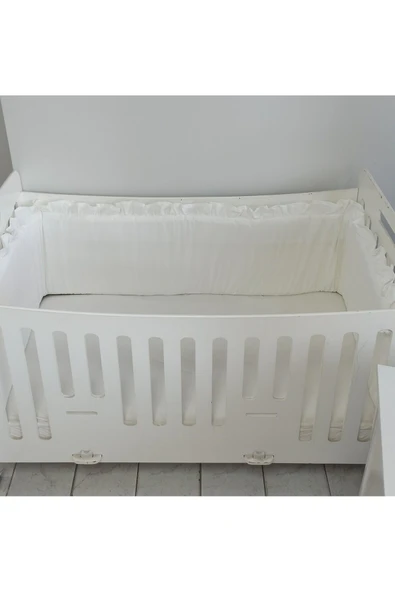 Ege Home Mia Fırfırlı Beşik Yan koruma Ekru 38×235 tek parça ürün görseli 1