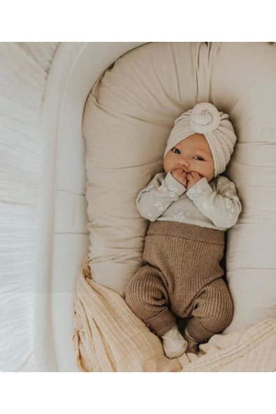 organik babynest yenidoğan bebek yatağı bej ürün görseli 1