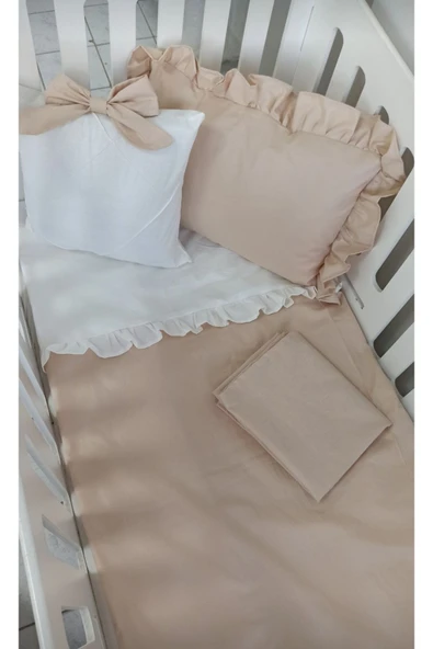 Mia Bebek Nevresim Takımı Fırfırlı Bej ürün görseli 1