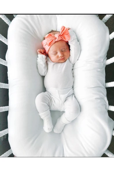 Ege Home organik babynest yenidoğan bebek yatağı beyaz ürün görseli 1